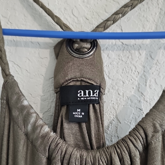 NWT Striped Maxi Dress - Olive Green, White, and Flamingo Pink - Picture 2 of 4